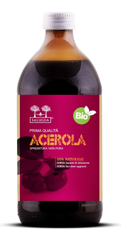 Salugea Succo di Acerola Bio - Integratore per Difese Immunitarie - 500 ml