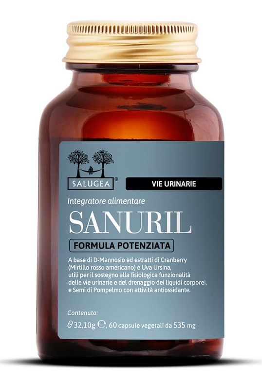 Salugea Sanuril Formula Potenziata - Integratore per il Benessere delle Vie Urinarie - 60 Capsule