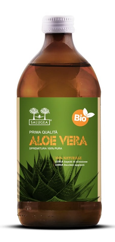 Salugea Succo di Aloe Vera Bio - Integratore per la Regolarità Intestinale - 500 ml