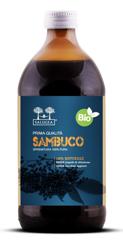 Salugea Succo di Sambuco Bio - Integratore per Sistema Immunitario - 500 ml