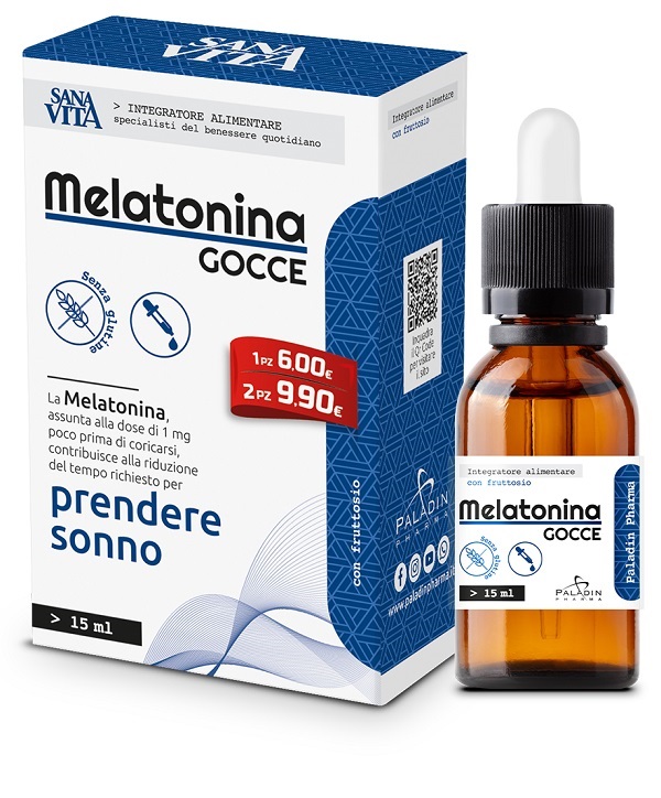 Sanavita Melatonina Gocce Integratore per Prendere Sonno 15 ml