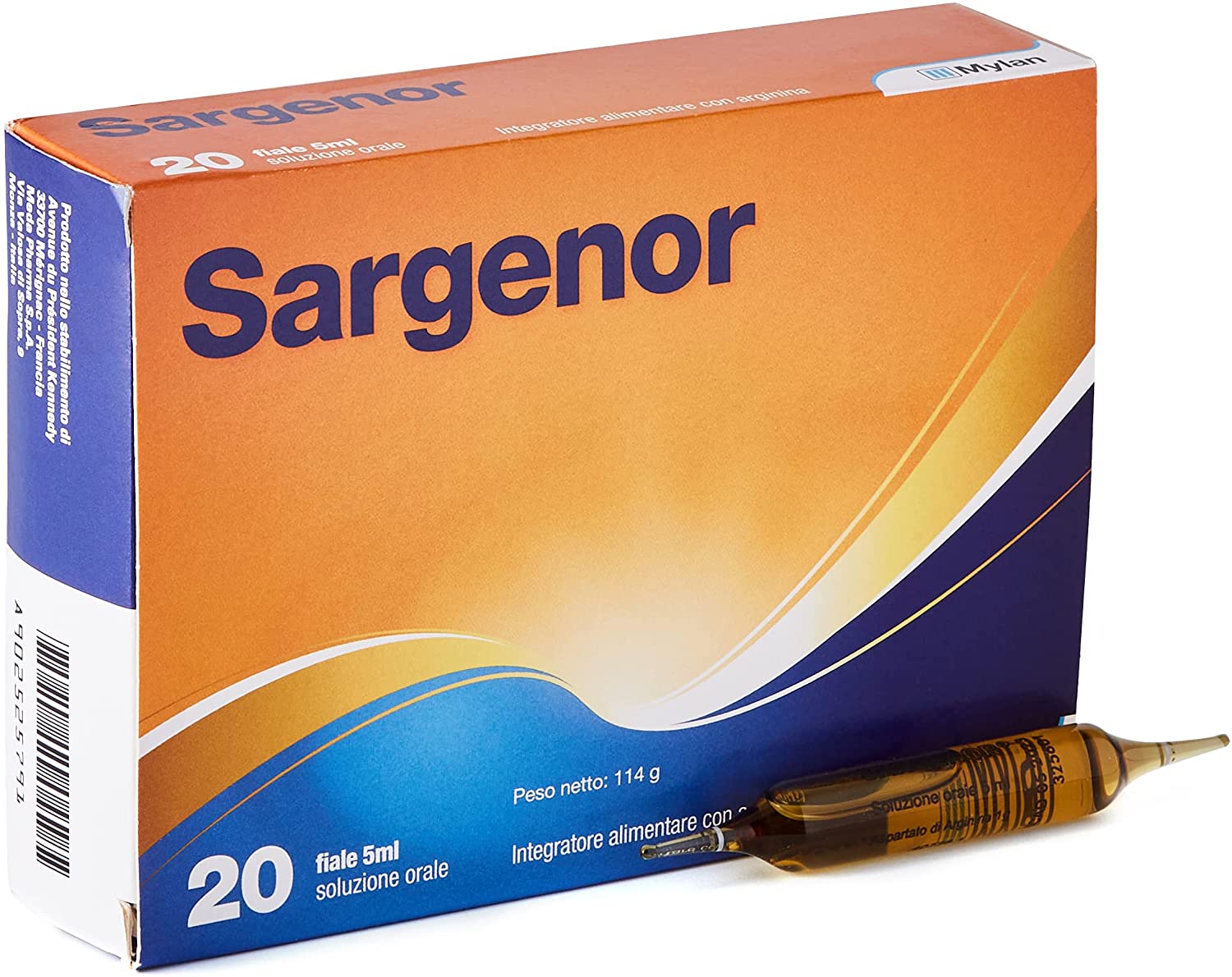 Sargenor - Integratore di Arginina per Stanchezza e Affaticamento - 20 Fiale