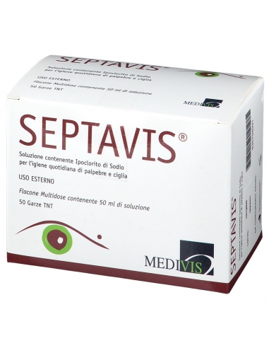 Septavis - Soluzione Sterile per Igieni di Palpebre e Ciglia - 50 ml + 50 Garze