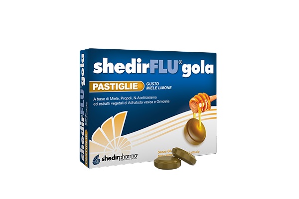 Shedirflu Gola - Pastiglie Gusto Miele Limone per Mal di Gola - 48 Pastiglie