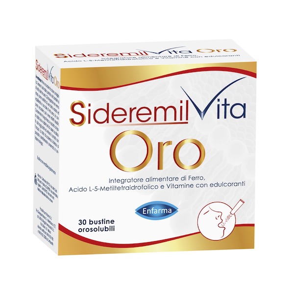 Sideremil Vita Oro - Integratore di Ferro e Vitamine - 30 Bustine