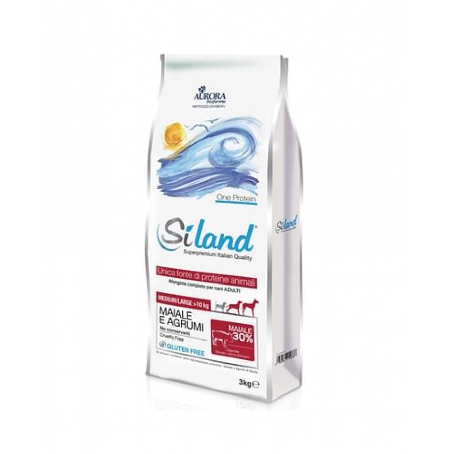 Siland - Mangime Completo per Cani Adulti Taglia Media/Grande Maiale e Agrumi - 3 kg