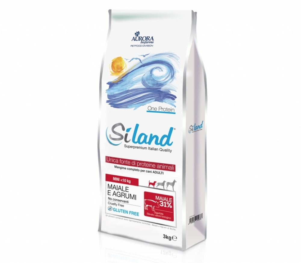 Siland - Mangime Completo per Cani Adulti Taglia Mini Maiale e Agrumi - 3 kg