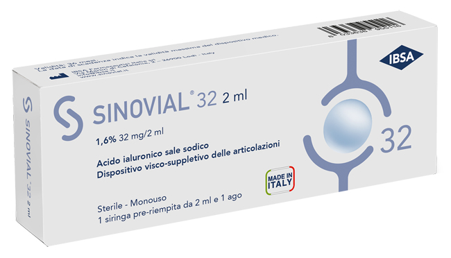 Sinovial 32 - Siringa Articolare con Acido Ialuronico 1,6% - 1 Siringa 2 ml