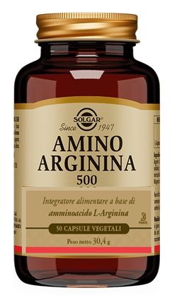 Solgar Amino Arginina 500 - Integratore di Arginina - 50 Capsule Vegetali