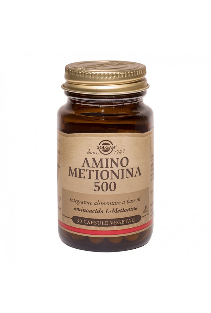 Solgar Amino Metionina 500 - Integratore di Aminoacidi - 30 Capsule Vegetali