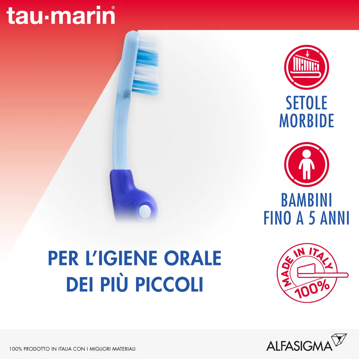 Tau-Marin - Spazzolino Smile per Bambini da 0-5 Anni