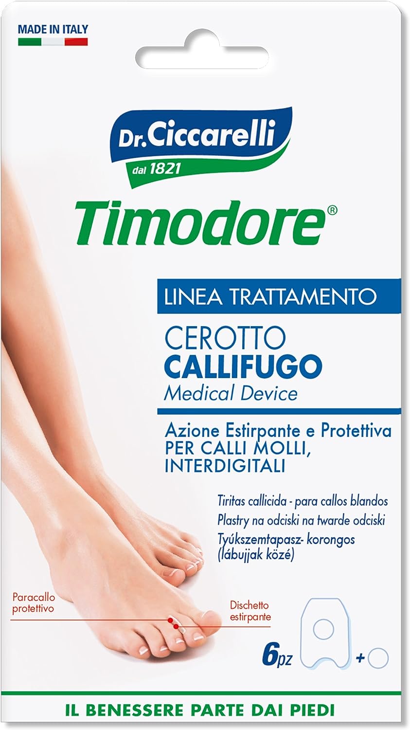 Timodore Callifugo Cerotti per Calli Molli Interdigitali 6 Pezzi