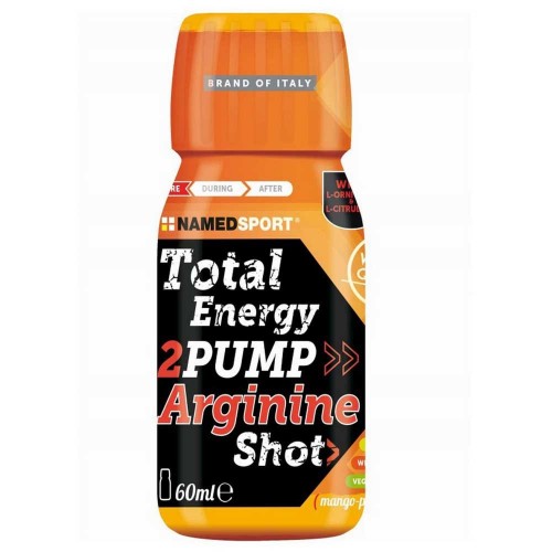 Named Sport Total Energy 2Pump Arginine Shot - Integratore di Arginina Gusto Mango-Pesca - 60 ml