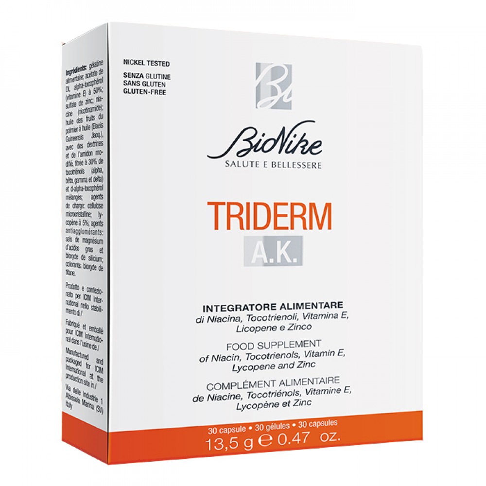 BioNike Triderm A.K. - Integratore per il Benessere della Pelle - 30 Capsule