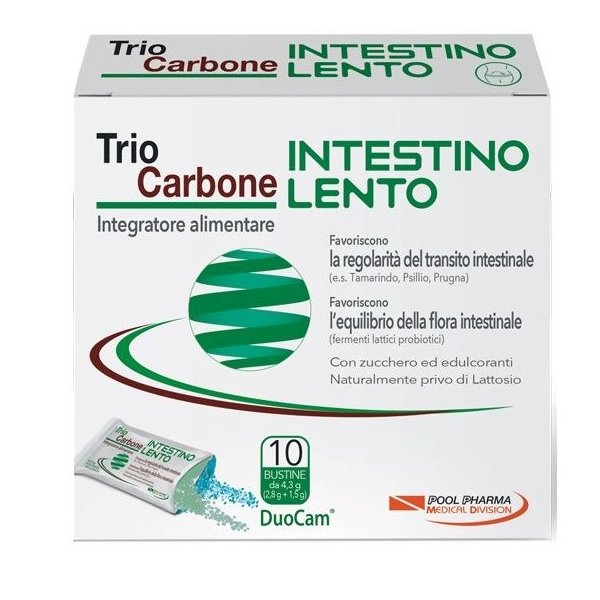 Triocarbone Intestino Lento - Integratore per l'Equilibrio dell'Intestino - 10 Bustine