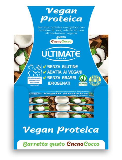 Ultimate Barretta Vegana Proteica Gusto Cacao e Cocco 24 Pezzi