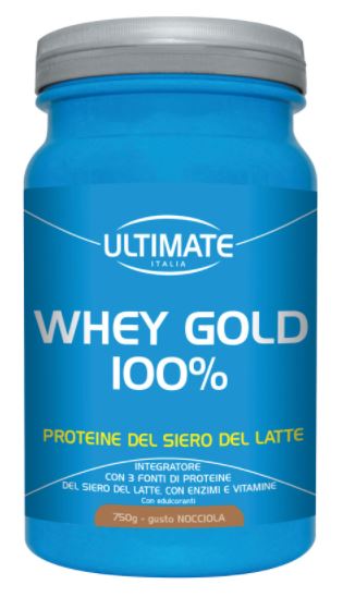 Ultimate Whey Gold 100% - Integratore per Massa Muscolare Gusto Nocciola - 750 g
