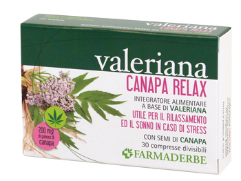 Valeriana Canapa Relax Integratore Rilassante 30 Compresse