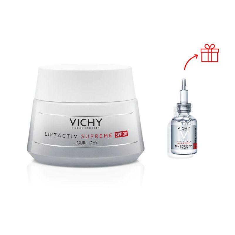 Vichy Liftactiv Supreme - Crema Viso Anti-Rughe SPF30 50 ml + Vichy Liftactiv Supreme Siero Viso e Occhi H.A. Epidermic Filler 10 ml