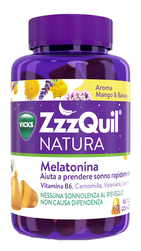 Vicks ZzzQuil Natura Mango & Banana Integratore per Dormire 60 Pastiglie
