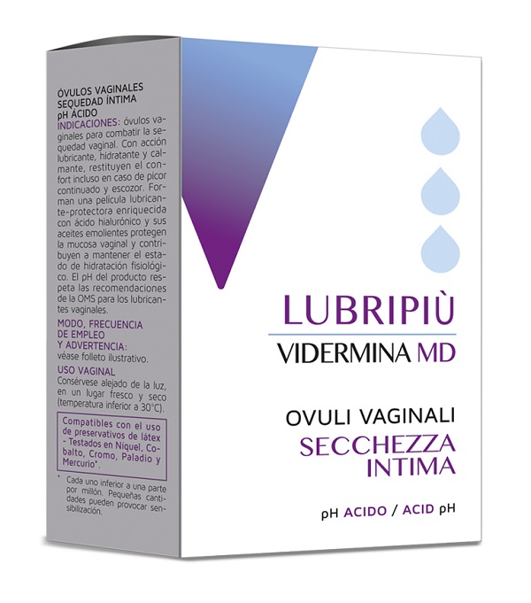 Vidermina MD Lubripiù Ovuli Vaginali 10 Pezzi