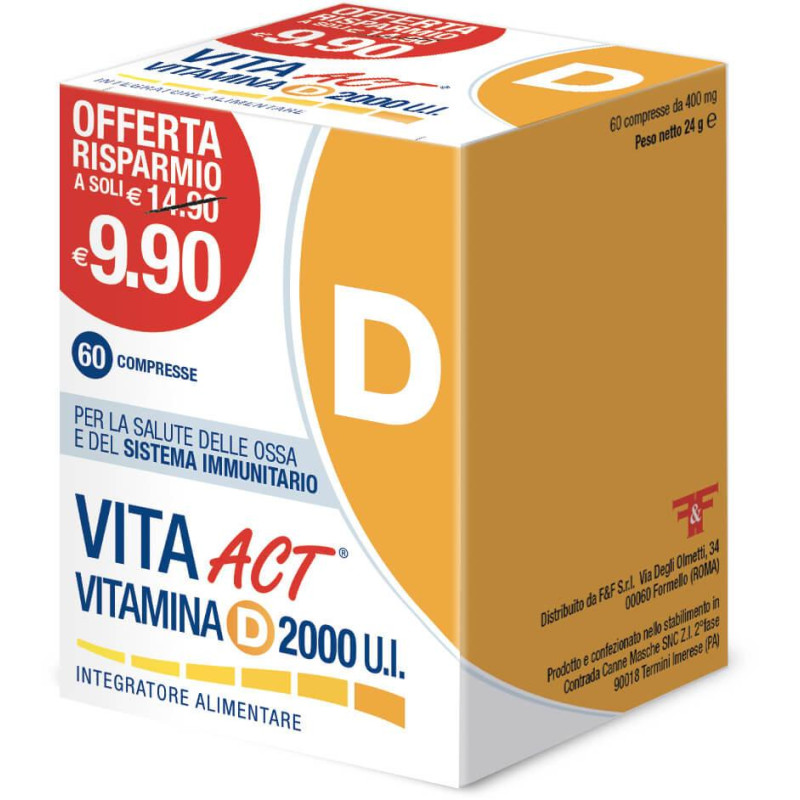 Vita Act Vitamina D 2000 UI Integratore Benessere Ossa 60 Compresse