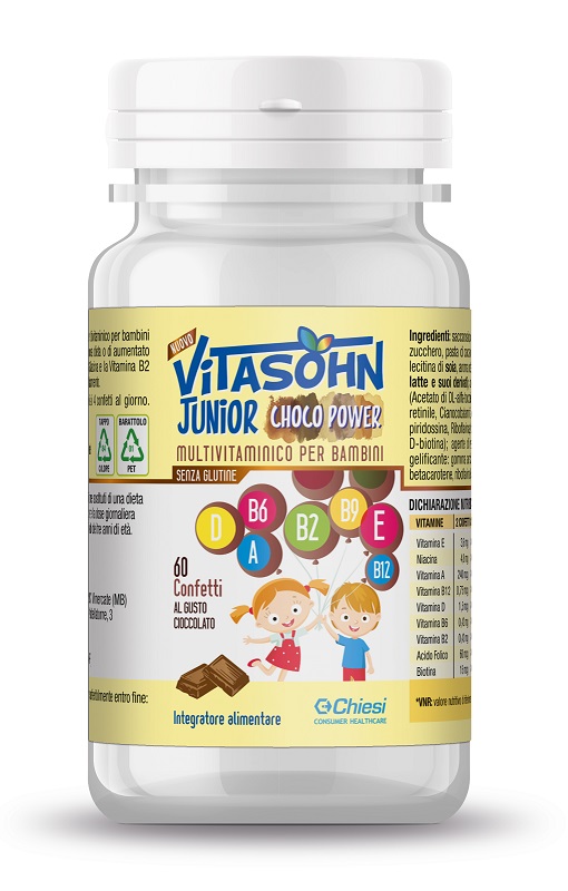 Vitasohn Junior Choco Power - Integratore Multivitaminico per Bambini - 60 Confetti