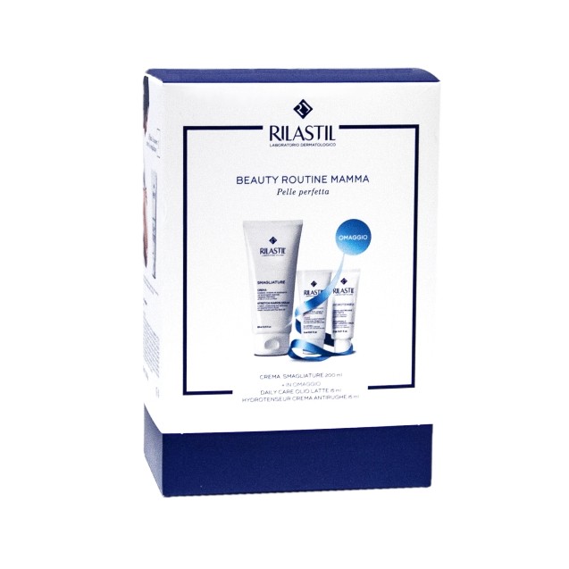 RILASTIL COFANETTO MAMMA BEAUTY ROUTINE 1 RILASTIL SMAGLIATURE 200 ML + 1 OLIOLATTE 15 ML + 1 HYDRO CREMA IDRATANTE 15 ML + 1 AQUA HYDRA MASK