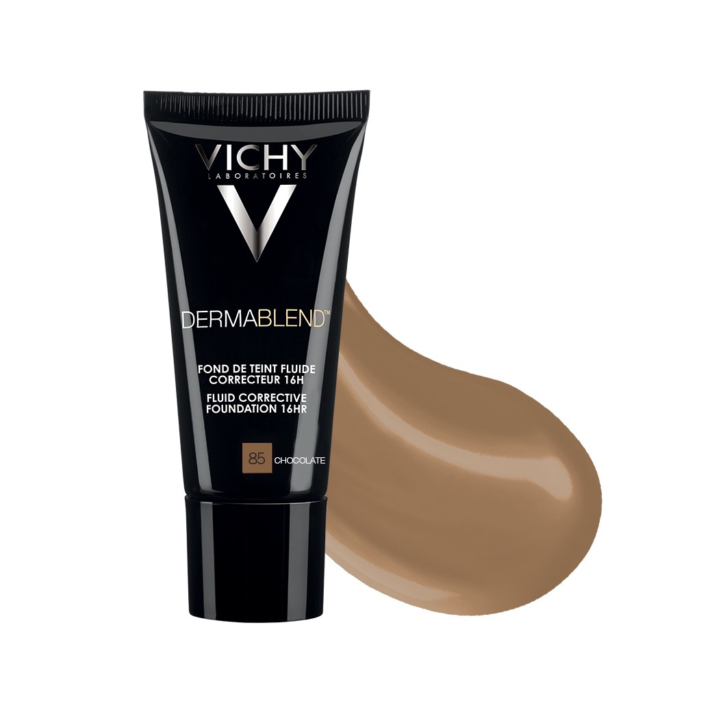 Vichy Dermablend Fondotinta Correttore Fluido 16H - Colore N.85 Cioccolato - 30 ml