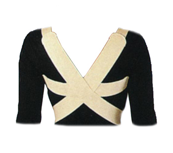 RADDRIZZASPALLE ELASTICO MISURA 4 PER LA CORREZIONE DEL RACHIDE DORSALE DOVUTA AD ATTEGGIAMENTO. REGOLABILE ANTERIORMENTE CON ADESIVO 6 CM