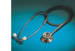 STETOFONENDOSCOPIO PROFESSIONAL CORPO IN ACCIAIO INOX 18/8,ARCHETTO BIAURICOLARE CROMATO CON DOPPIA MOLLA INTERNA