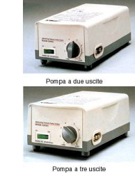 POMPA PER PRESSOTERAPIA SEQUENZIALE A 2 USCITE ALLA QUALE E'POSSIBILE COLLEGARE, IN BASE ALLA NECESSITA', O IL MANICOTTO 1/2 BRACCIO OPPURE IL MANICOTTO 1/2 GAMBA