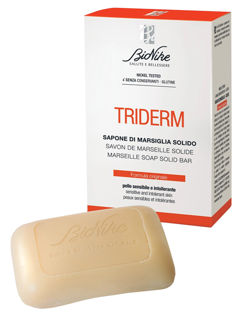 BioNike Triderm - Sapone di Marsiglia Solido per Pelli Sensibili e Intolleranti - Panetto 100 g