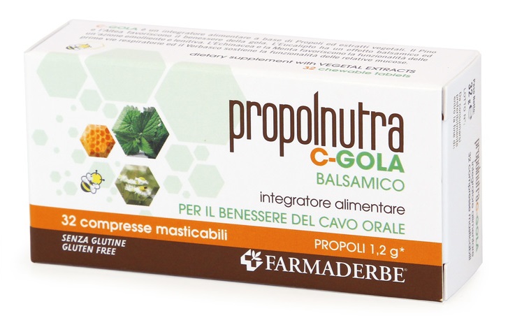 Propolnutra C Gola Balsamico Integratore Vie Respiratorie 32 Compresse