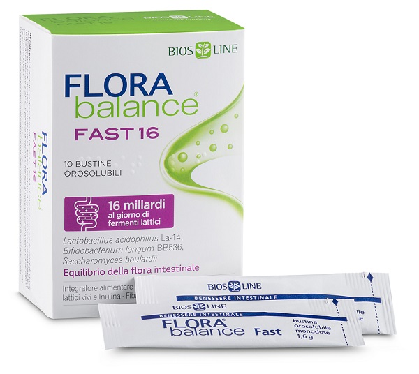 Florabalance Fast 16 - Integratore per l'Equilibrio della Flora Intestinale - 10 Bustine