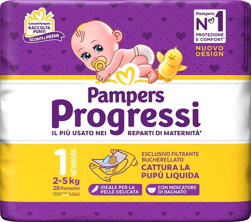 Pampers Progressi - Pannolini Sensitive Newborn Taglia 1 - 28 Pezzi