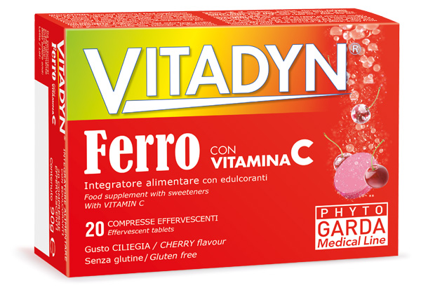 Vitadyn Ferro - Integratore di Ferro e Vitamina C - 20 Compresse Effervescenti