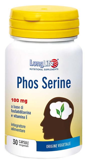LongLife Phos Serine 100 mg - Integratore per la Funzione Cognitiva - 30 Capsule