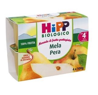 HIPP BIO HIPP BIO FRUTTA GRATTUGGIATA MELA PERA 4X100 G