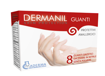 DERMANIL GUANTI PROTETTIVI ANALLERGICI IN NITRILE SENZA POLVERE 8 PEZZI