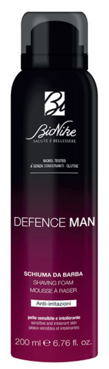 BioNike Defence Man Safe Shave - Schiuma da Barba Anti-Irritazioni - 200 ml