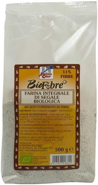 FSC BIOFIBRE+ FARINA INTEGRALE DI SEGALE BIO AD ALTO CONTENUTO DI FIBRA 500 G