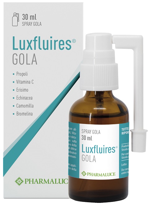 Luxfluires Gola Spray - Integratore per Faringiti e Tonsilliti - 30 ml