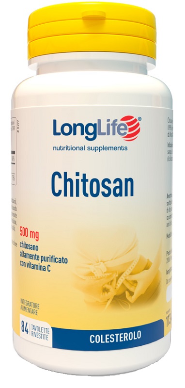 LongLife Chitosan 500 mg - Integratore per il Controllo del Peso e Colesterolo - 84 Tavolette