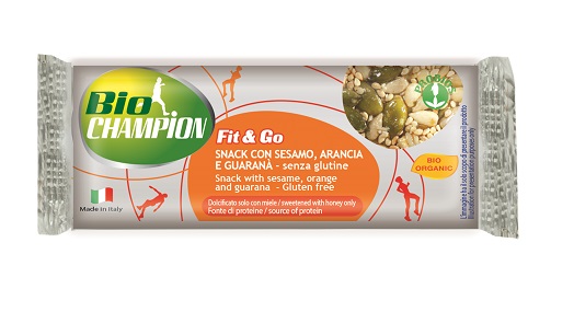 BIOCHAMPION FIT&GO BARRETTA ENERGETICA SESAMO/ARANCIA/GUARANA' 30 G