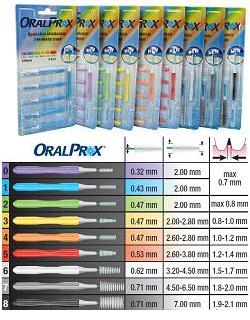 ORALPROX BLISTER DA 6 SPAZZOLINI INTERDENTALI MISURA 8 COLORE NERO
