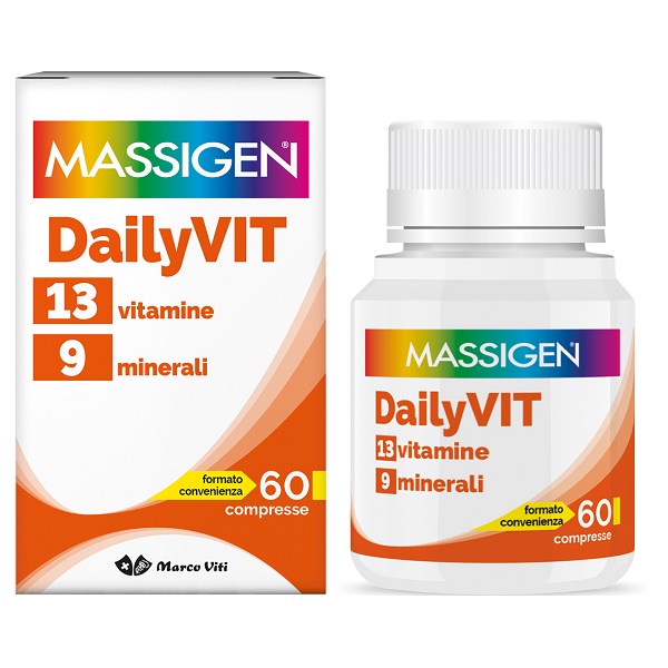 Massigen Dailyvit+ 12 Vitamine 12 Minerali - Integratore Completo - 60 Compresse
