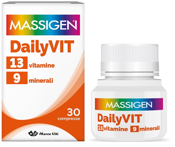 Massigen Dailyvit+ 12 Vitamine 12 Minerali - Integratore Completo - 30 Compresse