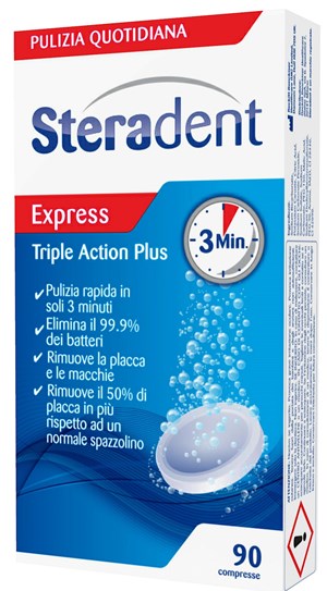 Steradent Triple Action Plus Compresse Igienizzante Dentiere 90 Pezzi