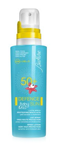 BioNike Defence Sun Baby & Kid - Latte Solare Spray per Bambini con Protezione Molto Alta SPF 50+ - 125 ml